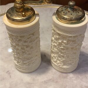 Vintage Faux Ivory Salt and Pepper Shakers